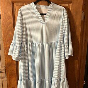 SHEIN Blue and White Striped Dress